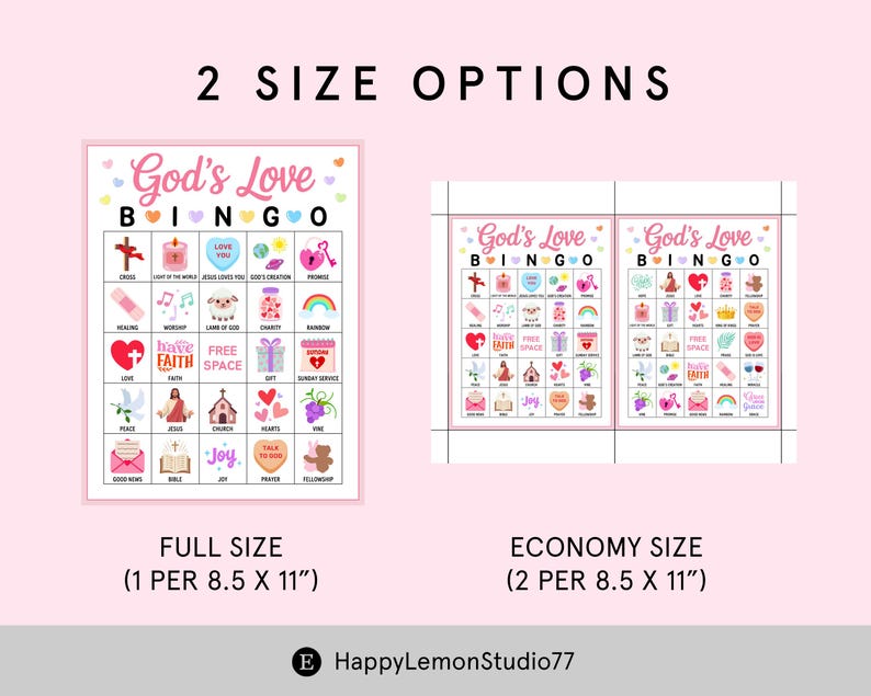 God's Love Bingo Cards Bible Valentines Bingo for Kids Christian Bingo ...