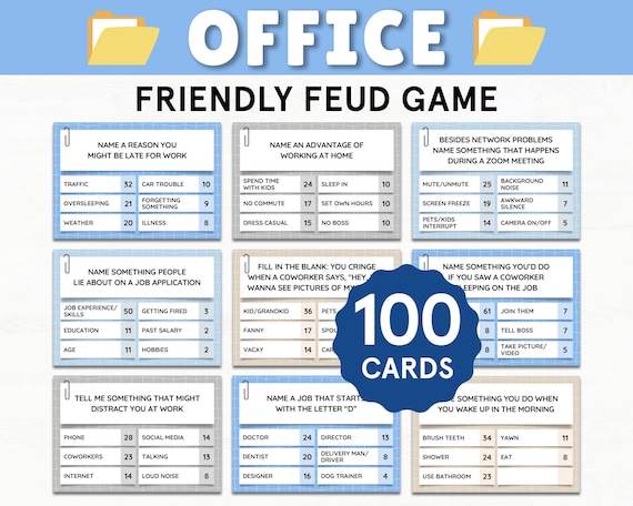 Office Friendly Feud Office Games Printable Office Family Feud Work Party Family Feud Office Icebreaker Office Party Games Team Building