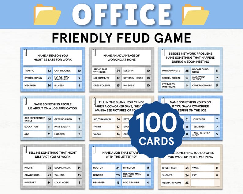 Giochi da ufficio stampabili, giochi da ufficio per famiglie, giochi da ufficio per feste ... immagine 1