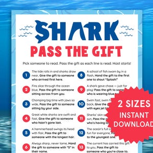 Shark Pass the Gift Shark Games for Kids Activities Shark Family Games Shark Activities Kids Shark Birthday Party Games Gift Exchange Game