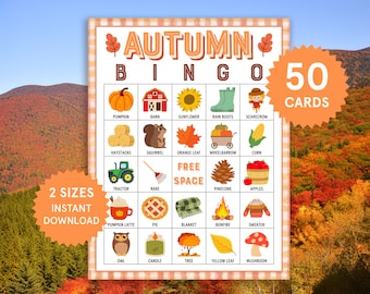 Fall Bingo Autumn Bingo Fall Bingo Cards Printable Fall Games Fall Classroom Activity Fall Game Fall Picture Bingo Fall Activity Kids