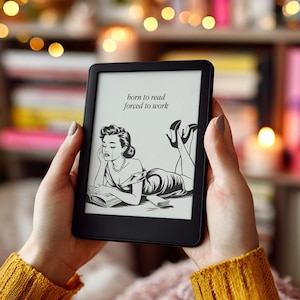 Kindle Lock Screen Born To Read Forced to Work Kindle Wallpaper Kindle Lock Screen Kindle Basic Kindle Paperwhite Personalized Lock Screen