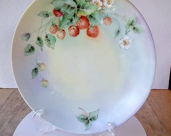 P & T Bavaria sweet Strawberries signed plate
