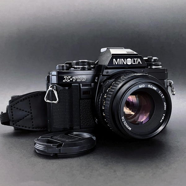 Minolta X700 MPS 35mm SLR Film Camera w/ Minolta MD 50mm f:1.7 _ Great Condition _ New Seals _ Tested!