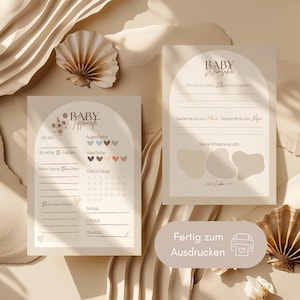 Baby Party Tippkarte und Wünsche | Babyparty Ausfüllkarten | Gender Reveal | Baby Shower | Geschlechtsneutral | Digital Download | Beige