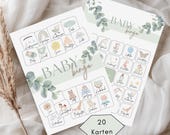 Baby Bingo Spiel | Babyparty Spiele zum Ausdrucken | Baby Shower & Gender Reveal Spiele | Spaßiges Partyspiel | Geschenk | Digital | Deutsch
