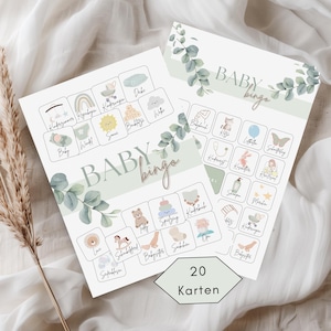 Baby Bingo Spiel | Babyparty Spiele zum Ausdrucken | Baby Shower & Gender Reveal Spiele | Spaßiges Partyspiel | Geschenk | Digital | Deutsch