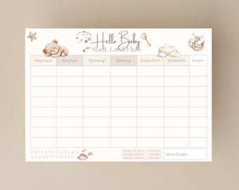 Baby Stadt Land Fluss | Babyparty Spiel | Hello Baby | Baby Shower | Gender Reveal | Geschlechtsneutral | PDF | Digital Download