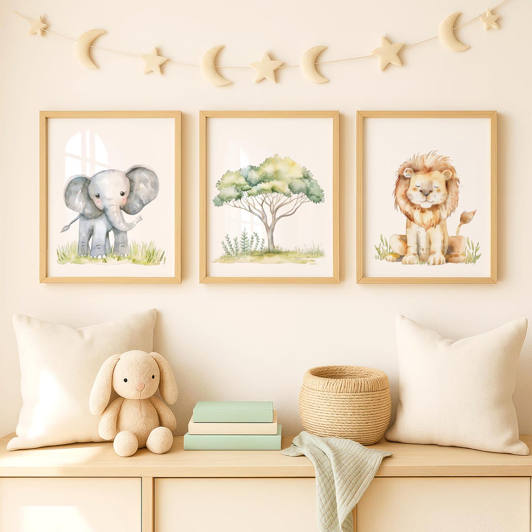 Nursery Wall Art Set of 3 | Wall Art Printable for Nursery | Neutral ...