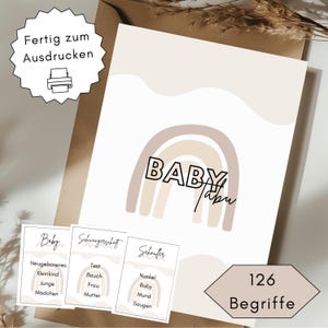 Baby Tabu Spiel | Babyparty Ratespiel | Gender Reveal | Babyshower | 126 Begriffe & Vorlage | Spaßiges Partyspiel | Digital Download | PDF