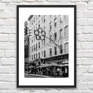 Little Italy NYC Print - New York City Poster - Black and White Photography Wall Art - Little Italy NY Street Photography Poster Wall Decor