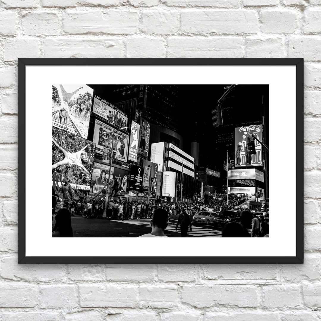 Times Square NYC Print - New York City Poster - Black and White ...