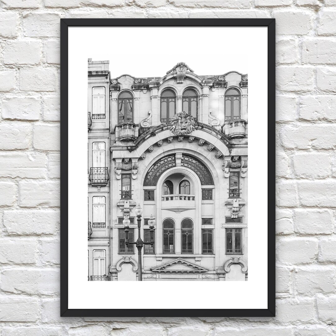 Porto Architecture Print: Vintage Black and White Photography Wall Art ...