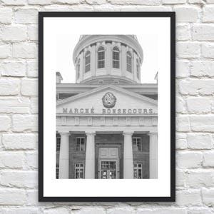 Marché Bonsecours Montreal Print - Bonsecours Market Montreal Poster - Black and White Photography Wall Art - Montreal QC Photo Wall Decor