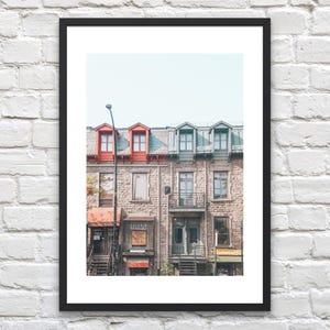 Montreal Architecture Print - MTL Buildings Poster - Vintage Color Photography Wall Art - Montreal Quebec Street Photo Poster Wall Decor