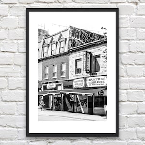 Schwartz's Deli Montreal Print - Schwartz Montreal Poster - Black and White Photography Wall Art - Iconic Montreal Canada Photo Wall Decor
