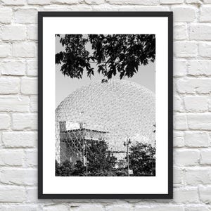 Montreal Biosphere Print - Montreal Poster - Black and White Photography Wall Art - Montreal Biosphere Architecture Photography Poster Decor