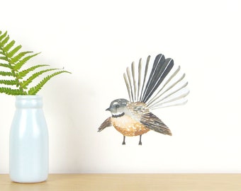 Fantail bird wall decal tiny