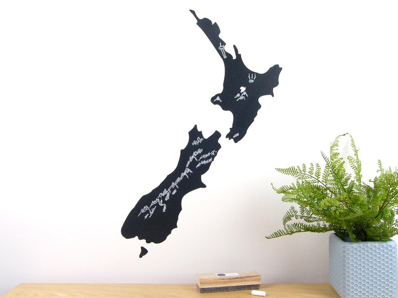 New Zealand map decal chalkboard medium image 3