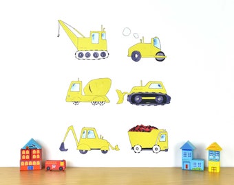 Construction Vehicles wall decal