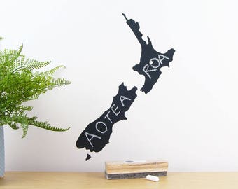 New Zealand map chalkboard sticker small