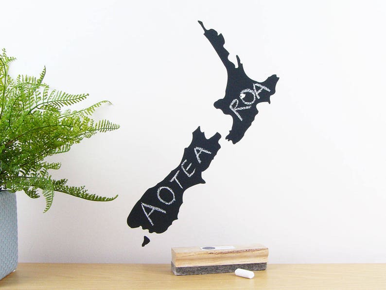 New Zealand map chalkboard sticker small image 1