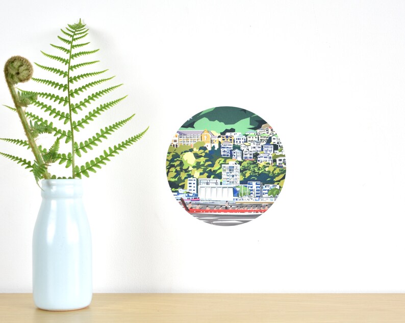 Wellington Harbour Wellington Waterfront New Zealand wall art Art by Ira New Zealand wall decal by Ira Mitchell-Kirk \u2013 tiny