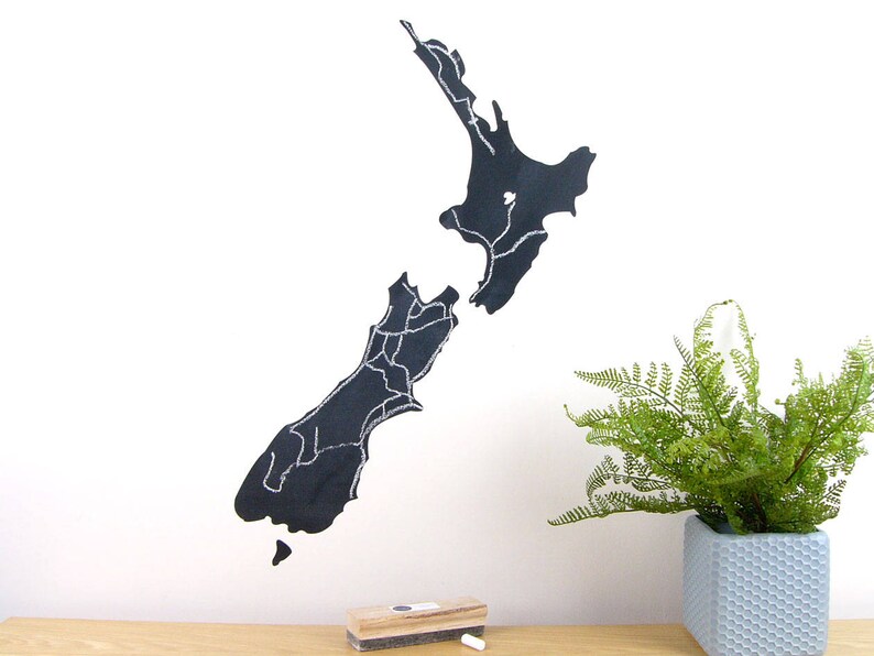 New Zealand map decal chalkboard medium image 2