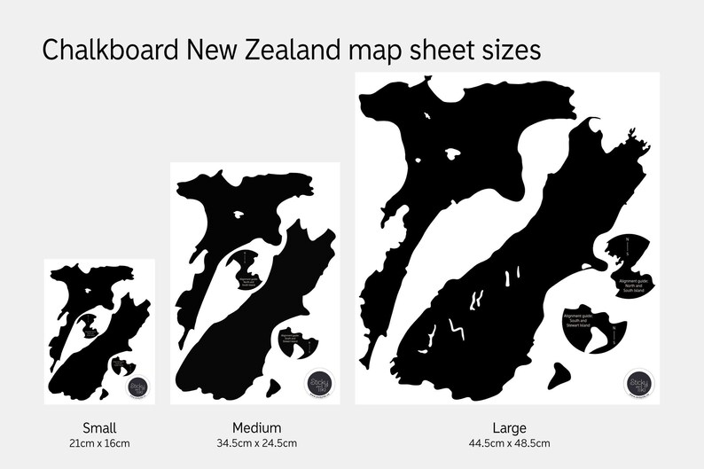 New Zealand map decal chalkboard medium image 9