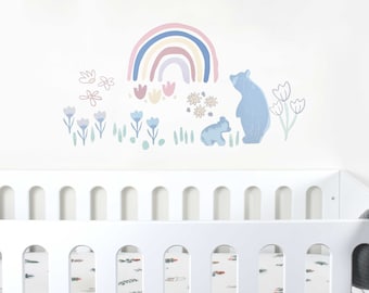 Baby bear nursery wall decal large