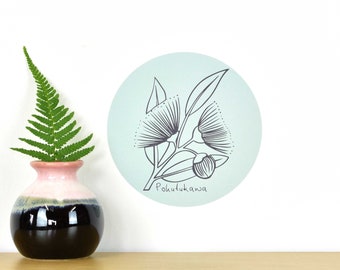 Pohutukawa flower tiny dot wall decal by Wirihana Design