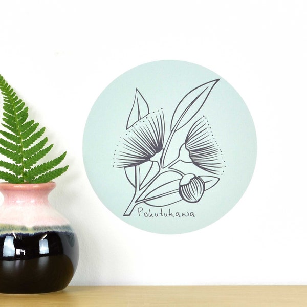 Pohutukawa flower tiny dot wall decal by Wirihana Design