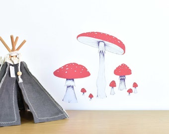 Toadstool wall decal small