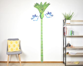 Growth chart decal - Personalised Nikau palm tree