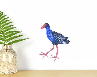 Pukeko bird wall decal tiny