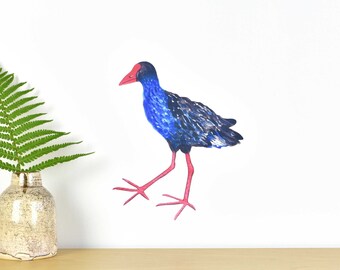 Pukeko bird wall decal small