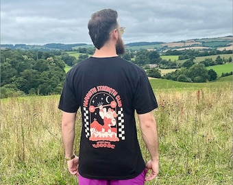 Mammoth Strength Club x Raw Strength Barbell Jurassic Tee Red/Black Strongman T-Shirt