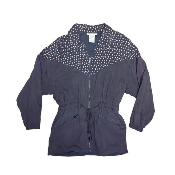 Floral Silk Drawstring Jacket - image 1