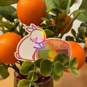 Mid-Autumn Festival Mooncake Kaninchen gestanzte Aufkleber | wasserfester Vinyl-Aufkleber, Aufkleber, Laptop-Aufkleber, Wasserflasche Aufkleber