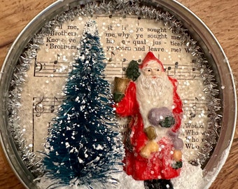 Little Tree and Santa Christmas Ornament