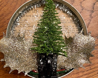 Oh Christmas Tree Handmade Jar Lid Ornament