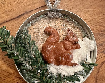 Sweet Squirrel Snowy Ornament