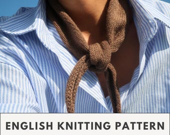 BROWNIE - Einfache Strickanleitung | Kleiner Schal | Stirnband | Bandana | Anfängerfreundlich | Anleitung | PDF Download