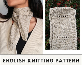 SOPHIE SCHAL - Einfache Strickanleitung | Kleines Tuch Muster | Stirnband | PDF Download