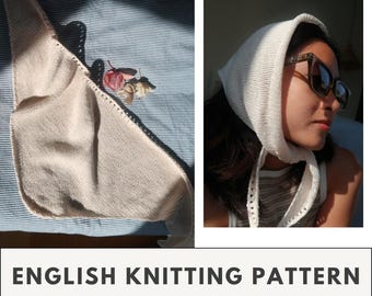 SIMPLE BANDANA - Einfache Strickanleitung | Bandana Schal Muster | Anfängerfreundlich | Kleines Tuch Muster | PDF Download