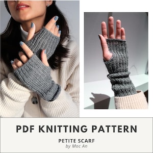 Simple FINGERLESS GLOVES Knitting Pattern -  Easy Knit Gloves | Hand Warmers | Beginner-friendly | Instant PDF Download