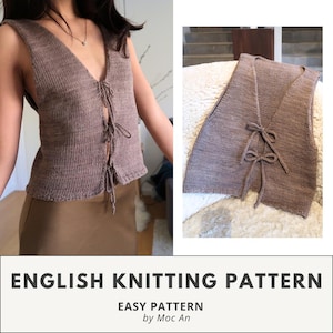 Clara Vest Pattern: Easy Beginner Vest Top (Instant Download)