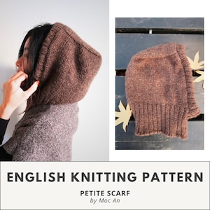 Gemakkelijke wintercape | Eenvoudig kappatroon breien | Bivakmutspatroon | Capuchon van boven naar beneden | Bivakmuts | Engelse pdf-download