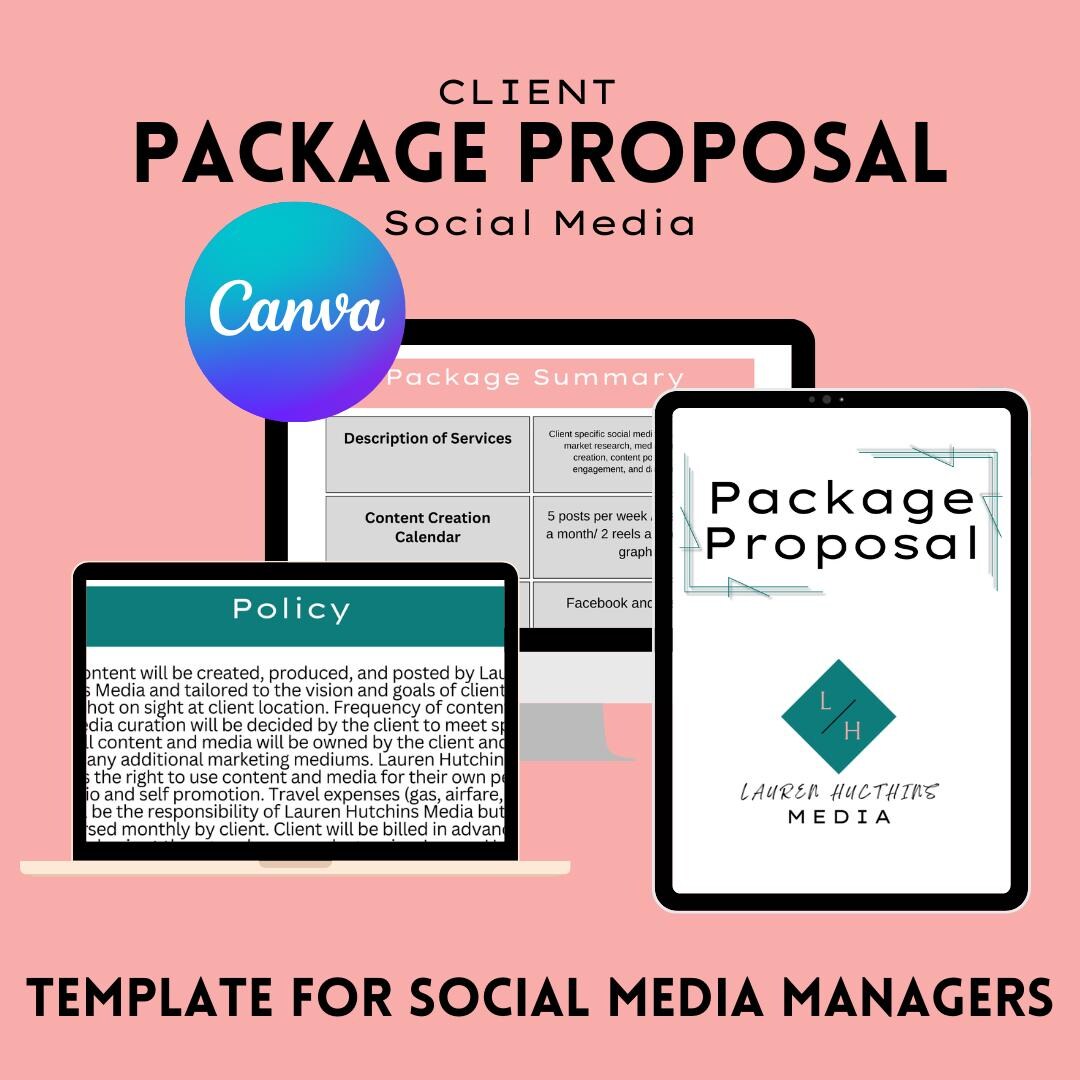 Client Package Proposal for Social Media Managers | Pricing Proposal ...