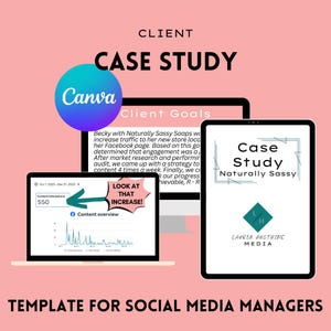 Client Case Study for Social Media Managers | Case Study Social Media Marketing | Canva Template
